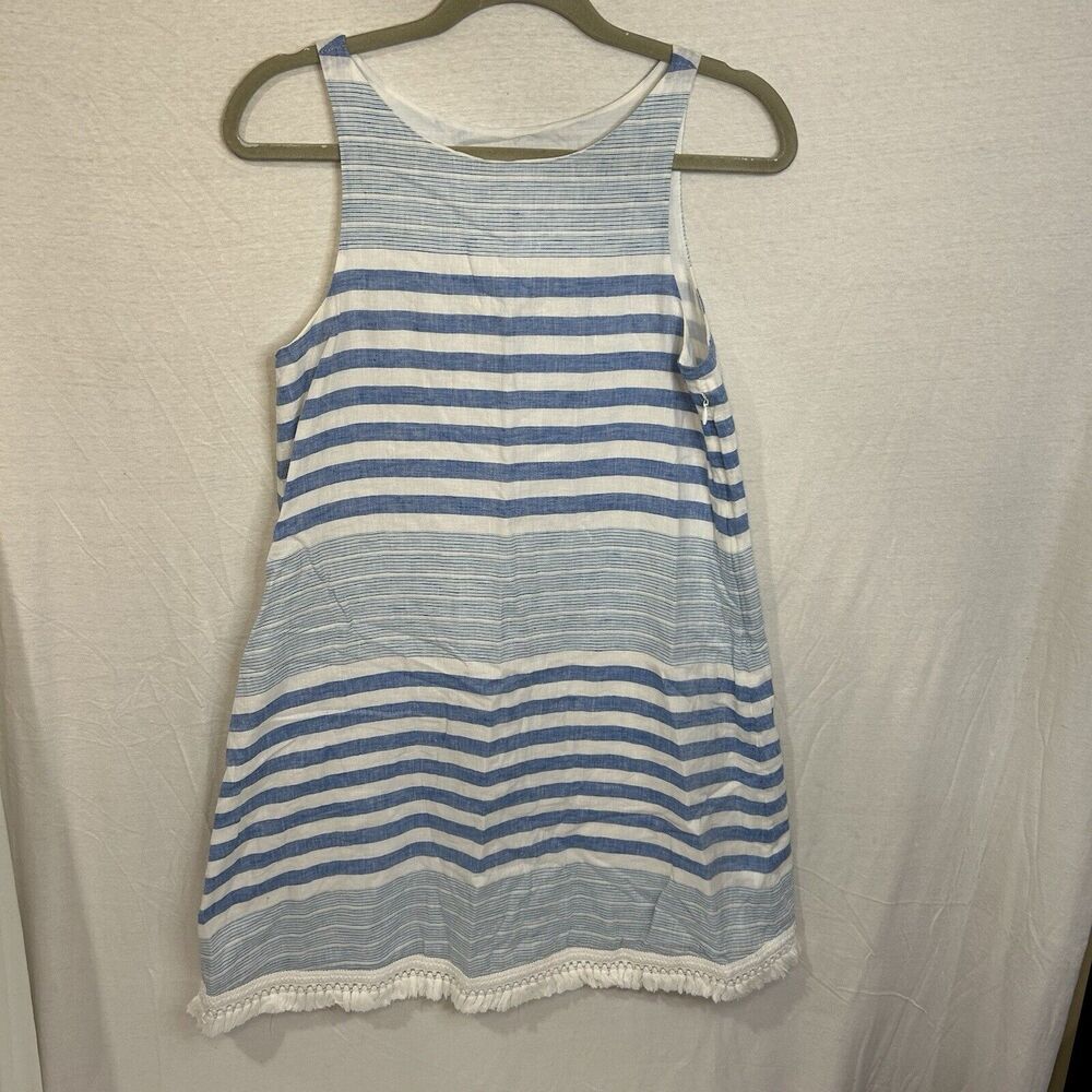 Vineyard Vines SunDress Blue Linen Blend Coastal Nautical Preppy Women’s size 0